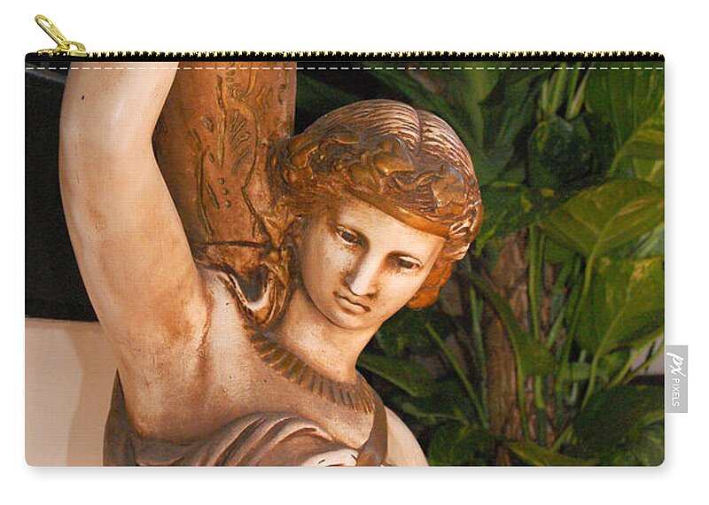 Mission Inn Zip Pouch featuring the photograph Sculpture by Amy Fose