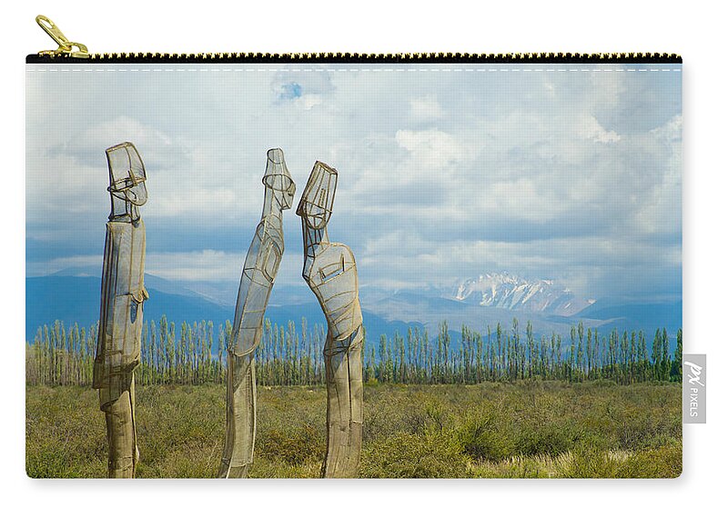 Argentina Zip Pouch featuring the photograph Sculpture in the Andes by Kent Nancollas