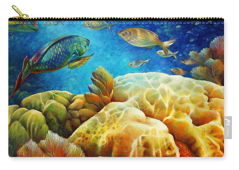 Landscape Zip Pouch featuring the painting Sea eScape I -27x40 by Nancy Tilles