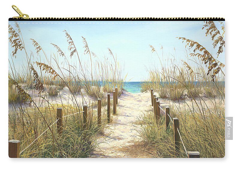 Beaches Carry-all Pouch featuring the painting Sea Oat Path by Laurie Snow Hein