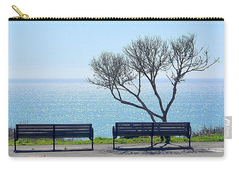 Scenic Zip Pouch featuring the photograph Sea View by AJ Schibig