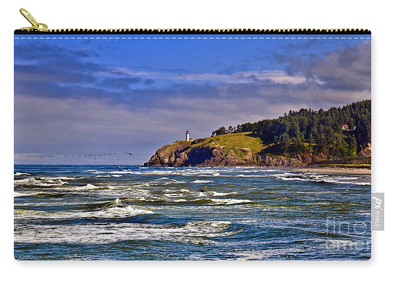 Lighthouse Zip Pouch featuring the photograph Seacape by Robert Bales