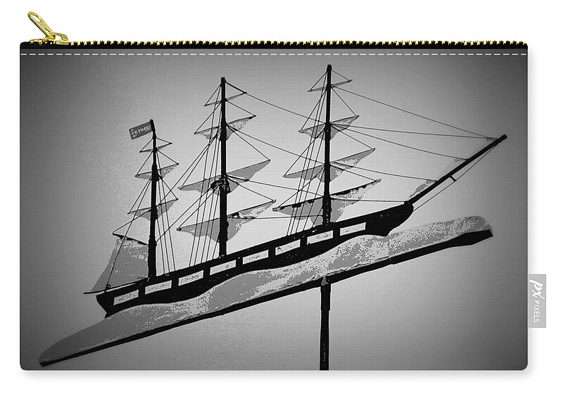 Weathervane Zip Pouch featuring the photograph Seaman's Bethel Weathervane by Kathy Barney