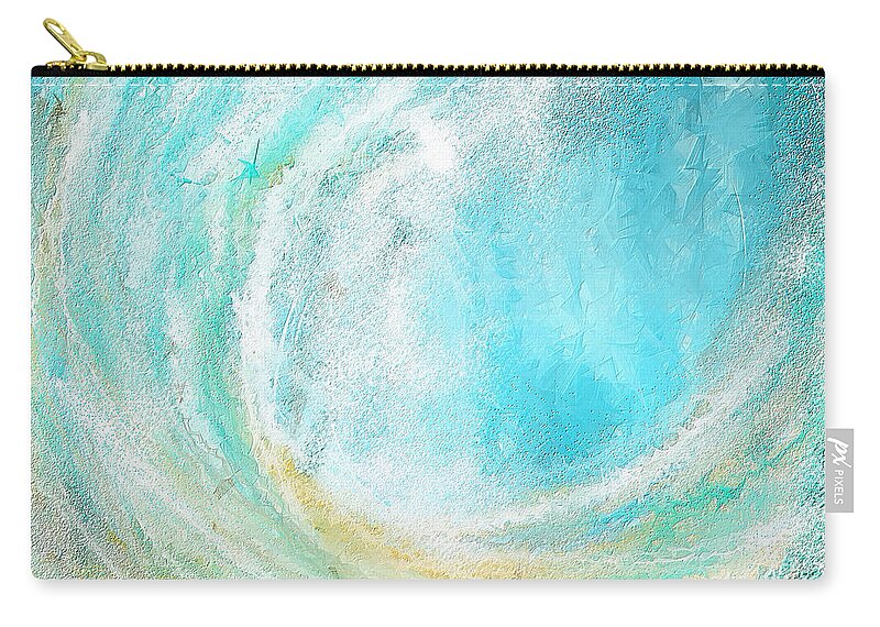 Seascapes Abstract Zip Pouch featuring the painting Seascapes Abstract Art - Mesmerized by Lourry Legarde