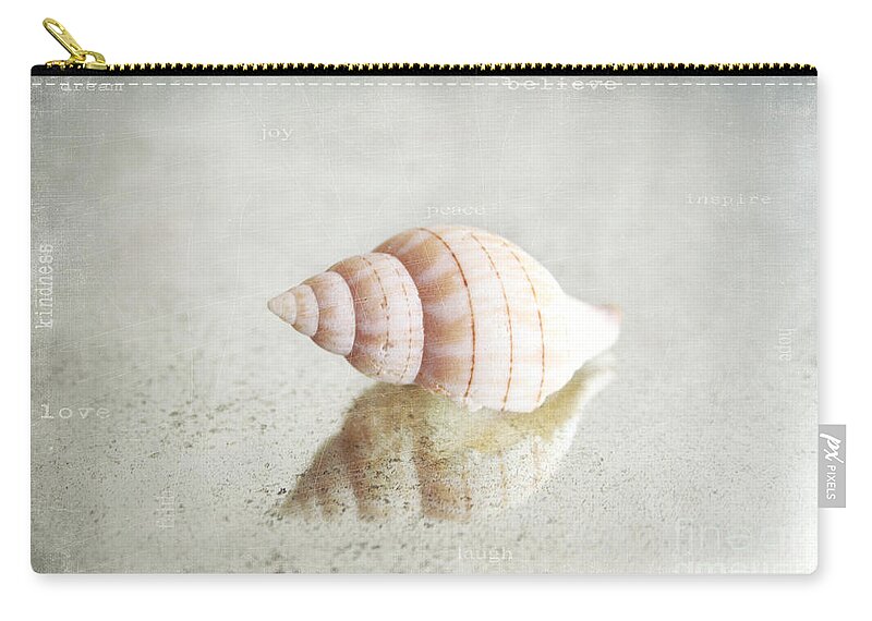 Seashell Zip Pouch featuring the photograph Seashell by Sylvia Cook