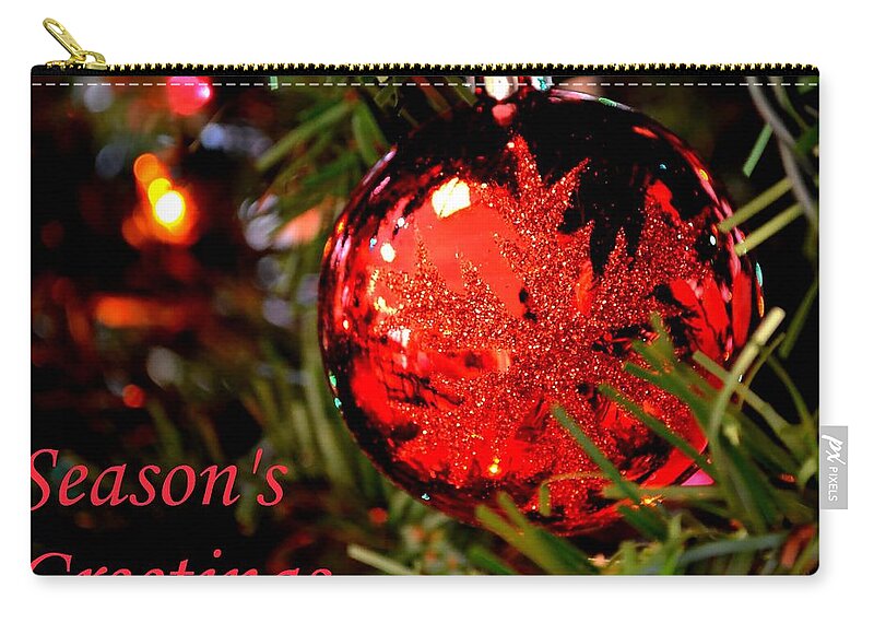 Christmas Zip Pouch featuring the photograph Season's Greetings by Deena Stoddard