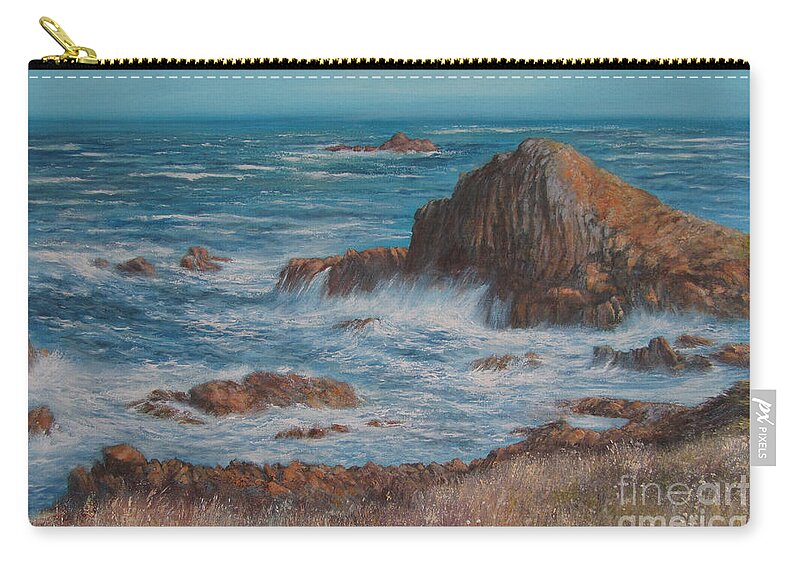 Oil Painting Zip Pouch featuring the painting Seaspray by Valerie Travers