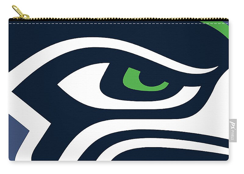 Seattle Zip Pouch featuring the painting Seattle Seahawks by Tony Rubino