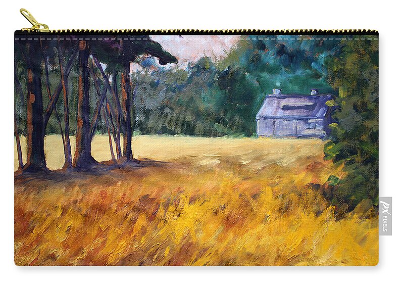 Oregon Zip Pouch featuring the painting Secluded by Nancy Merkle