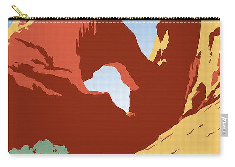 See America Zip Pouch featuring the drawing See America Vintage Travel Poster by Jon Neidert