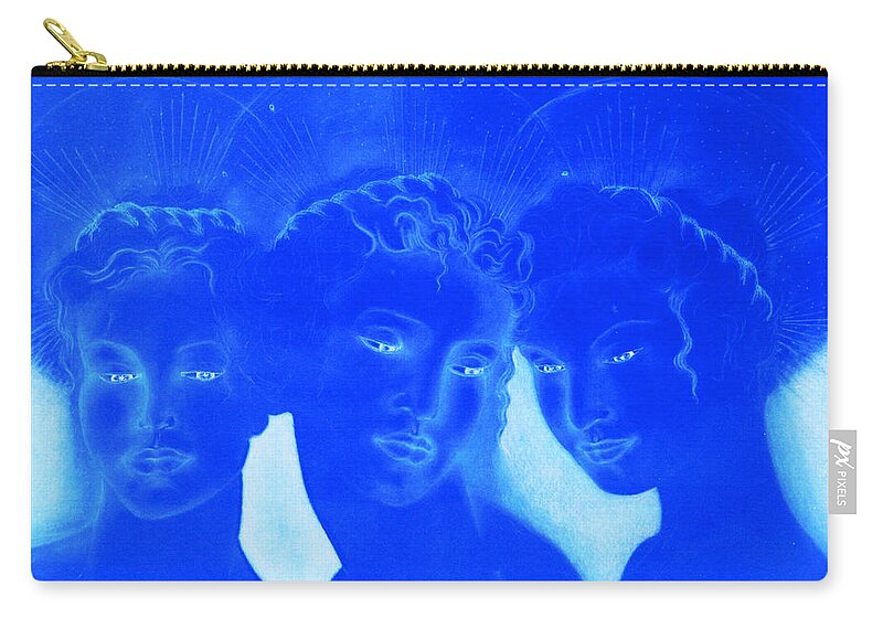 Pastel Zip Pouch featuring the painting See Love Hear Love Speak Love by Giorgio Tuscani