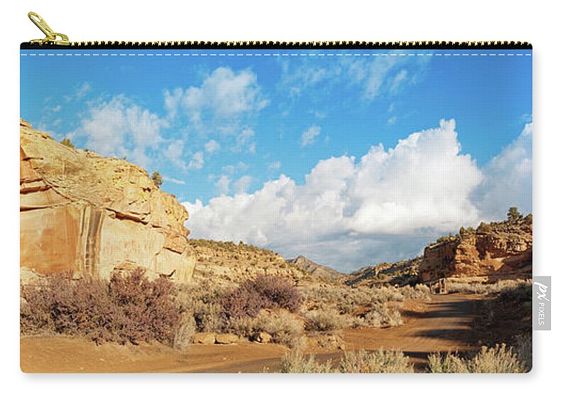 Scenics Zip Pouch featuring the photograph Sego Canyon, Thompson Springs, Grand by Fotomonkee