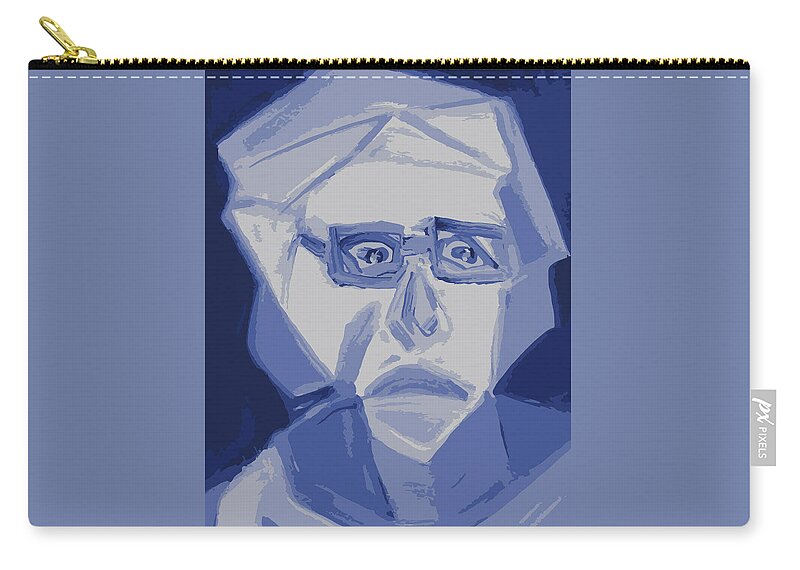 Painting Zip Pouch featuring the painting Self Portrait in Cubism by Shea Holliman