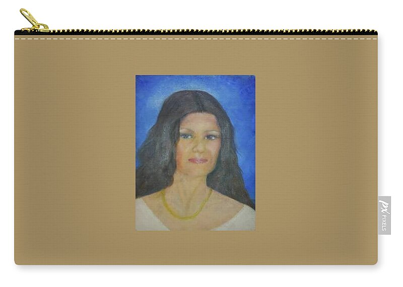 Self Portrait Zip Pouch featuring the painting Selfie by Sheila Mashaw