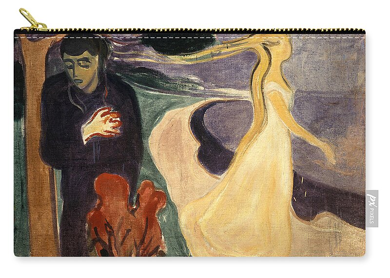 Edvard Munch Zip Pouch featuring the painting Separation by Edvard Munch