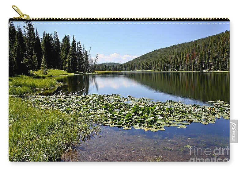 Lake Zip Pouch featuring the photograph Serenity in Yellowstone by Teresa Zieba