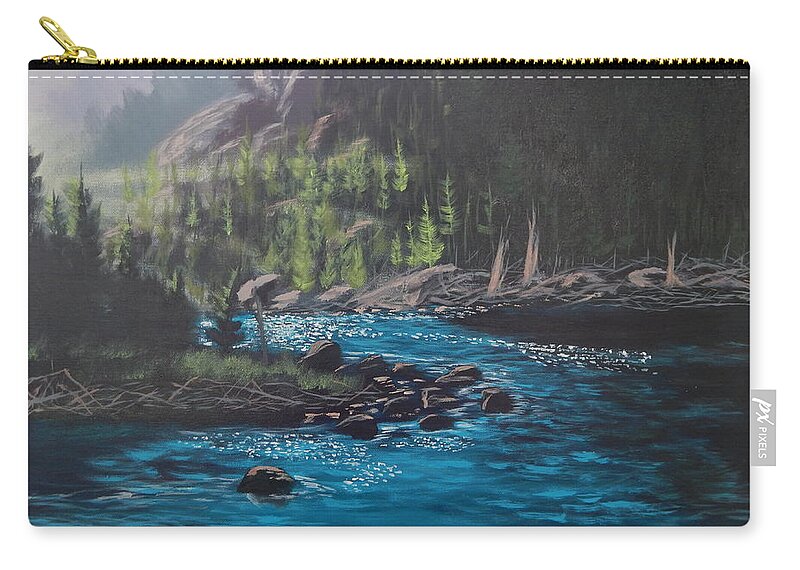 Nature Zip Pouch featuring the painting Serenity by Robert Clark