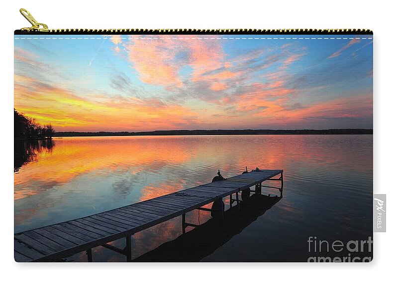 Blue Zip Pouch featuring the photograph Serenity by Terri Gostola