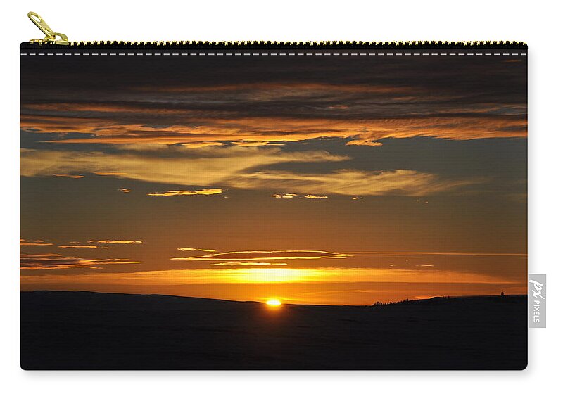 Sundown Zip Pouch featuring the photograph Setting Sun by Mike Helland