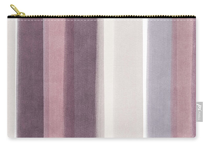 Watercolor Zip Pouch featuring the mixed media Shades of Purple- contemporary abstract painting by Linda Woods