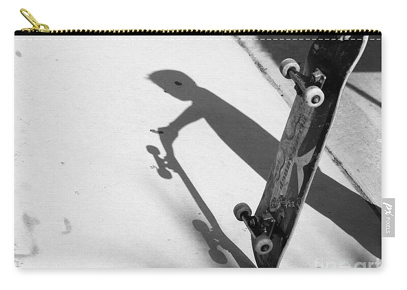 Skate Zip Pouch featuring the photograph Shadow Skateboarder by WaLdEmAr BoRrErO