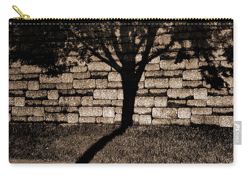 Tree Zip Pouch featuring the photograph Shadow Tree by Karen Adams