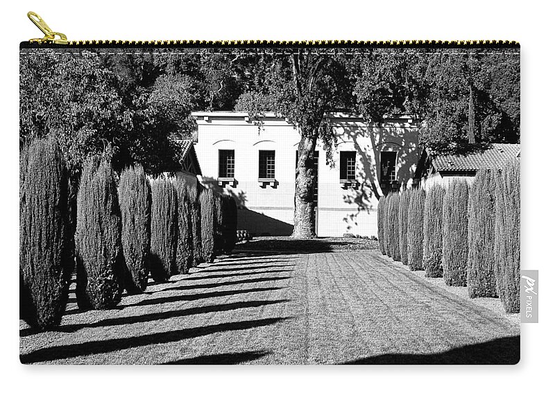 Clos Pegase Zip Pouch featuring the photograph Shadows at Clos Pegase Winery by Dominic Piperata