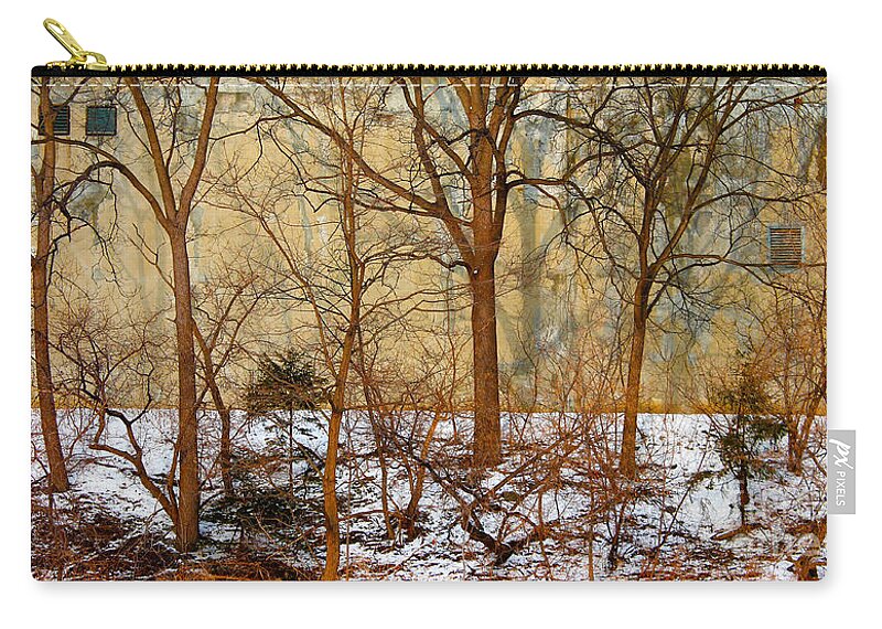 Trees Zip Pouch featuring the photograph Shadows in the Urban Jungle by Nina Silver