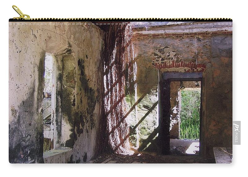 Reef Bay Zip Pouch featuring the photograph Shadows of the Past by Robert Nickologianis
