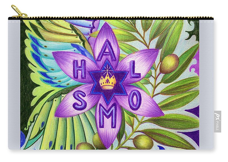 Florals Zip Pouch featuring the painting Shalom by Nancy Cupp