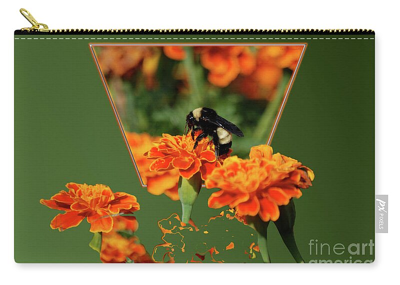 Bee Zip Pouch featuring the photograph Sharing the Nectar of Life by Thomas Woolworth