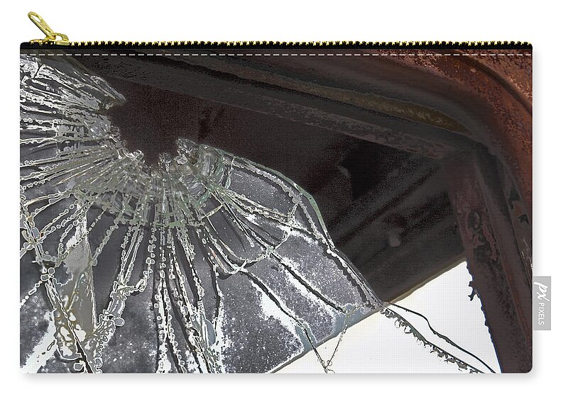 Shattered Zip Pouch featuring the photograph Shattered by Lynn Sprowl