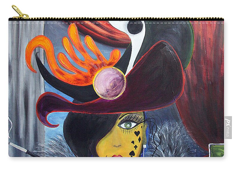 She Devil Zip Pouch featuring the painting She Devil..  by Jolanta Anna Karolska
