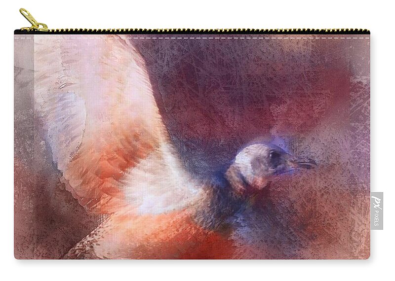 Bird Zip Pouch featuring the photograph She dreams of wind by Suzy Norris