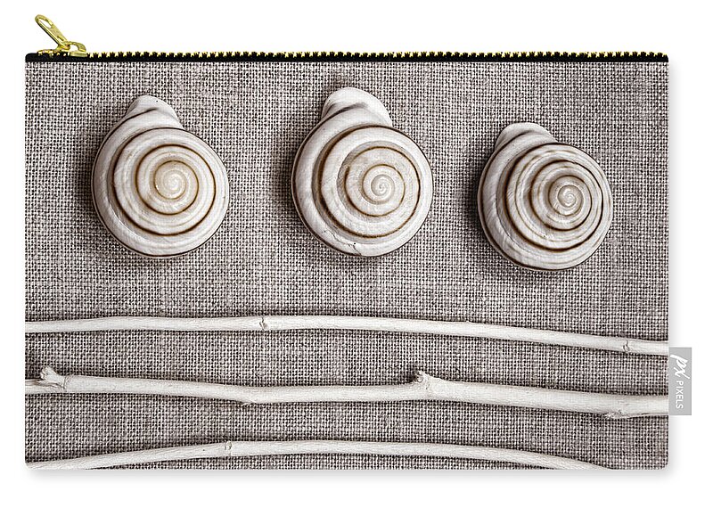 Collection Zip Pouch featuring the photograph Shells and Sticks by Carol Leigh