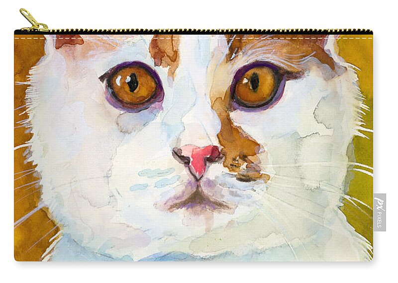 Feline Zip Pouch featuring the painting Shelter Sweety Two by Molly Poole