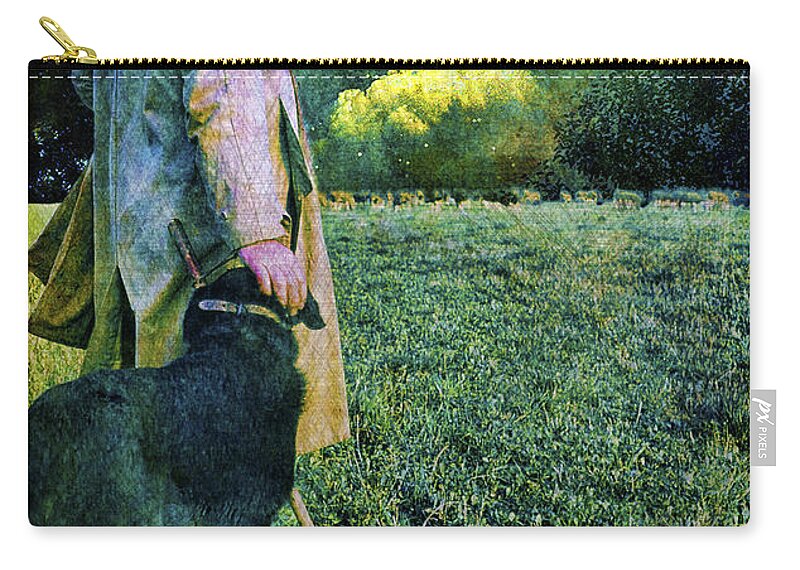 Shepherd Carry-all Pouch featuring the photograph Shepherd and Moon by Chuck Staley