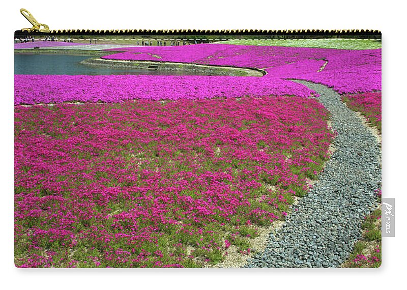 Scenics Zip Pouch featuring the photograph Shibazakura Festival by Photograph By Paul Atkinson