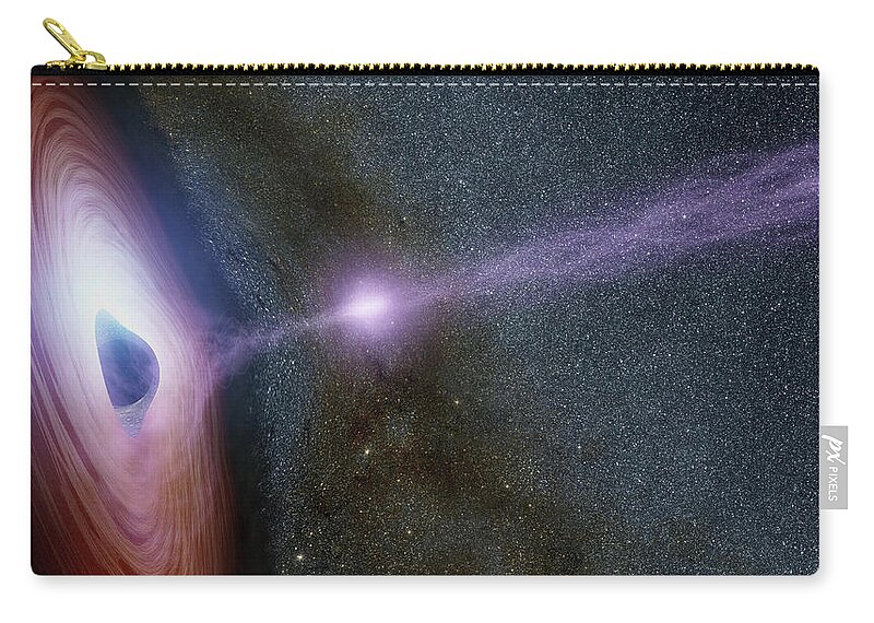 Science Zip Pouch featuring the photograph Shifting Coronas Around Black Holes by Science Source