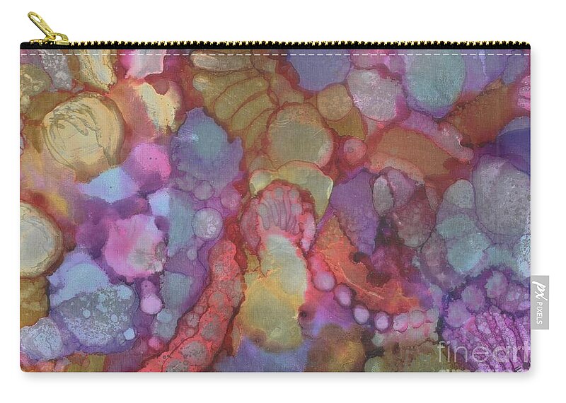 Exciting Zip Pouch featuring the painting Shiney Things by Joan Clear