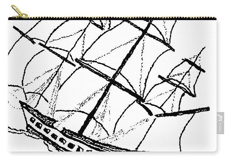 Ship Zip Pouch featuring the photograph Ship - Boat - Revolutionary War by Susan Carella