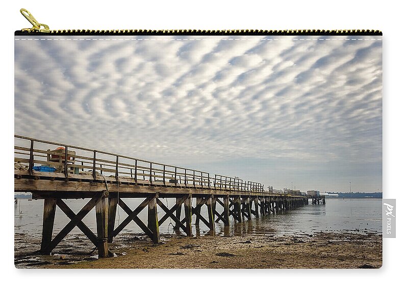 Bay Zip Pouch featuring the photograph Shotley Coast by Svetlana Sewell