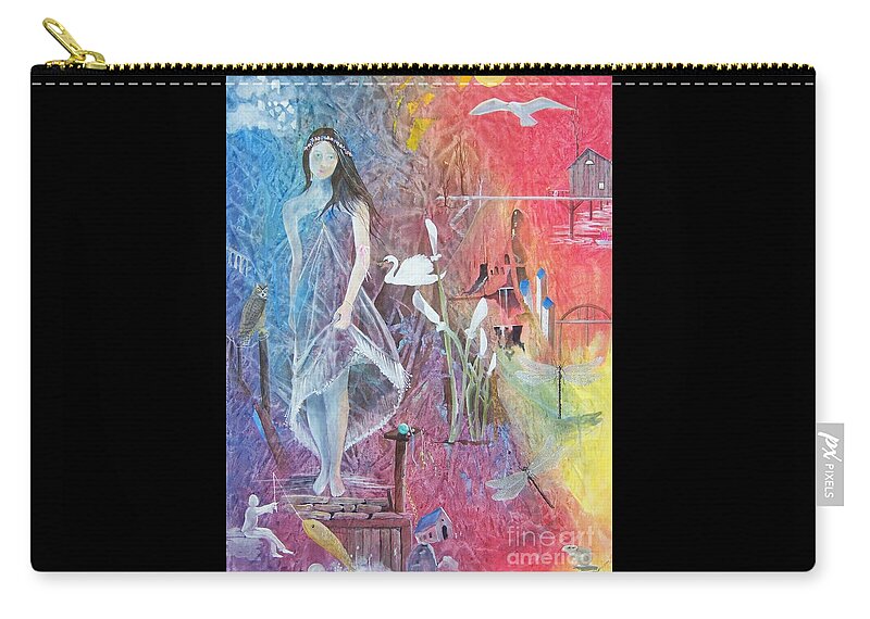 Girl Carry-all Pouch featuring the painting Sian Nia by Jackie Mueller-Jones