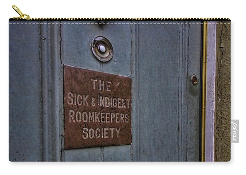 Door Zip Pouch featuring the photograph Sick and Indigent door in Dublin by Sven Brogren