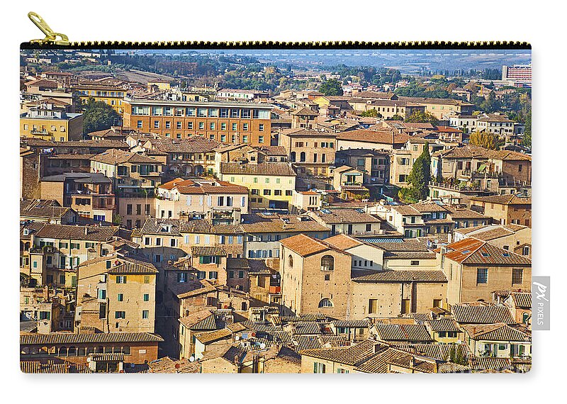 Siena Zip Pouch featuring the photograph Siena rooftops by Liz Leyden