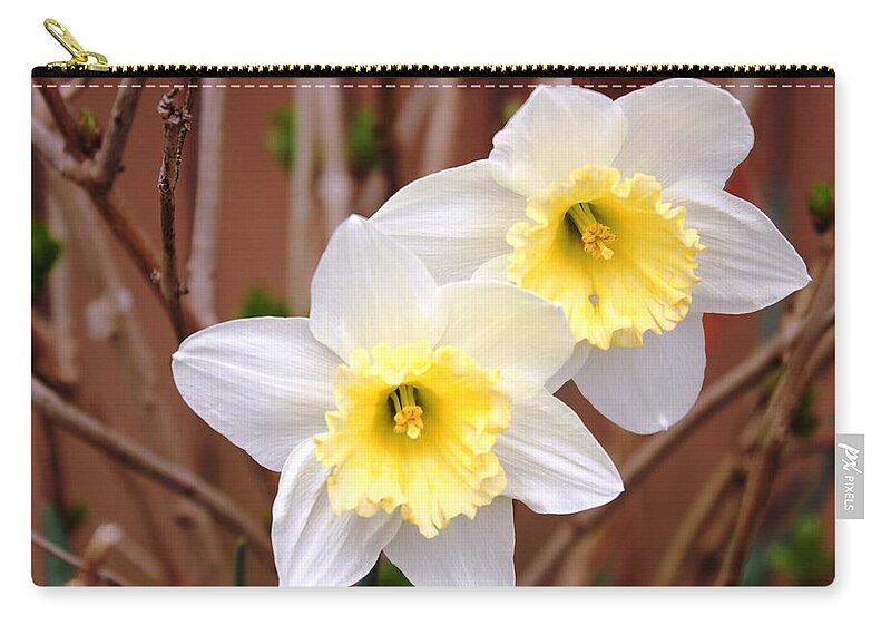 Flowers Zip Pouch featuring the photograph Sign of Spring by Judy Palkimas