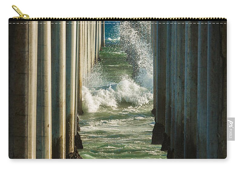 Pier Zip Pouch featuring the photograph Sign Wave by Scott Campbell