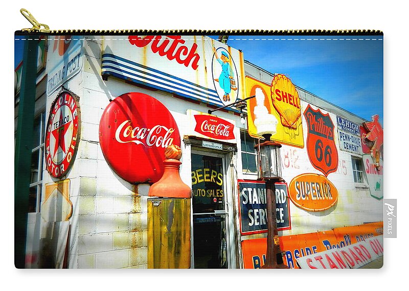 Signs Zip Pouch featuring the photograph Signs of Our Times by Kathy Barney