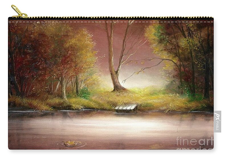 Autumn Zip Pouch featuring the painting Silence by Sorin Apostolescu