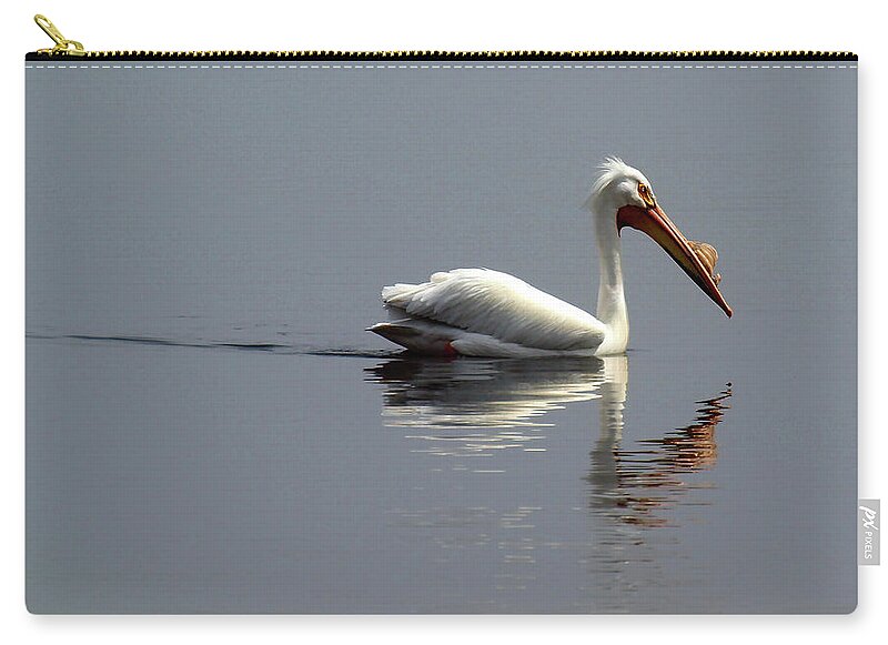 Pelican Carry-all Pouch featuring the photograph Silent and Reflective by Thomas Young